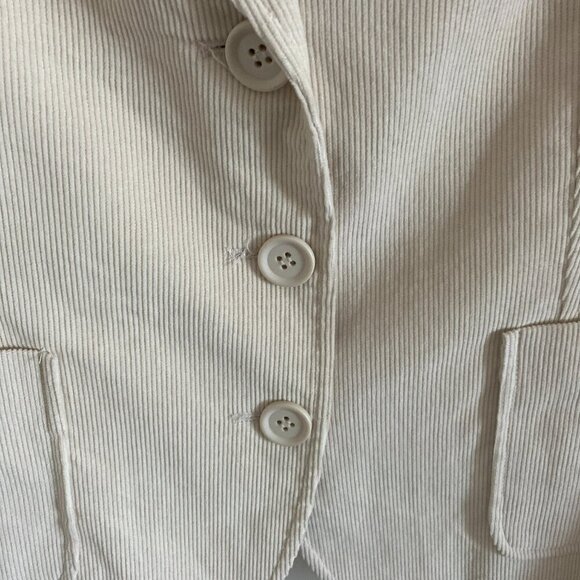 3-Button Women's Corduroy Tailored Blazer Jacket Birch Cream Excellent Quality - Picture 7 of 8